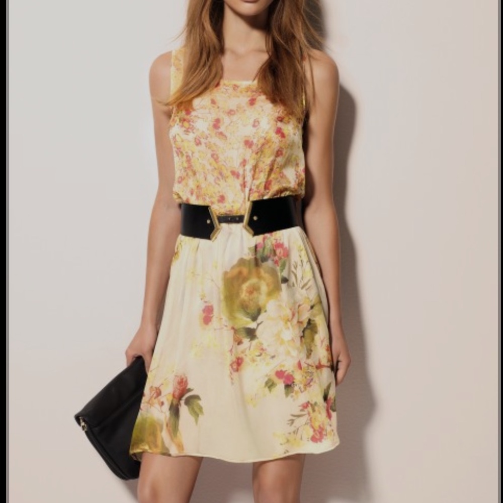 Boho sheer floral slip mini dress vintage